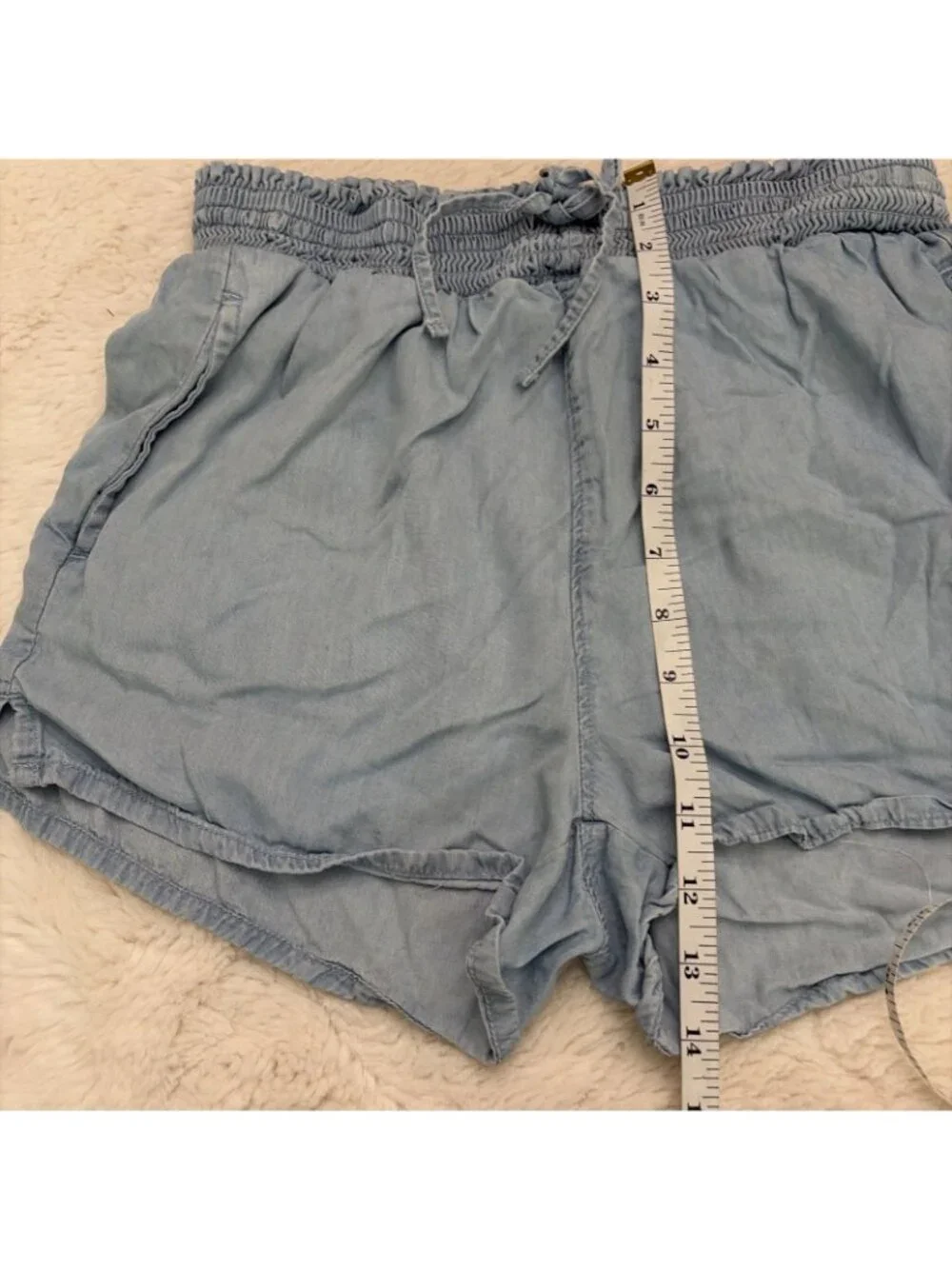 So Goods For Life Girls Blue Chambray Beachy Shorts Small High Rise